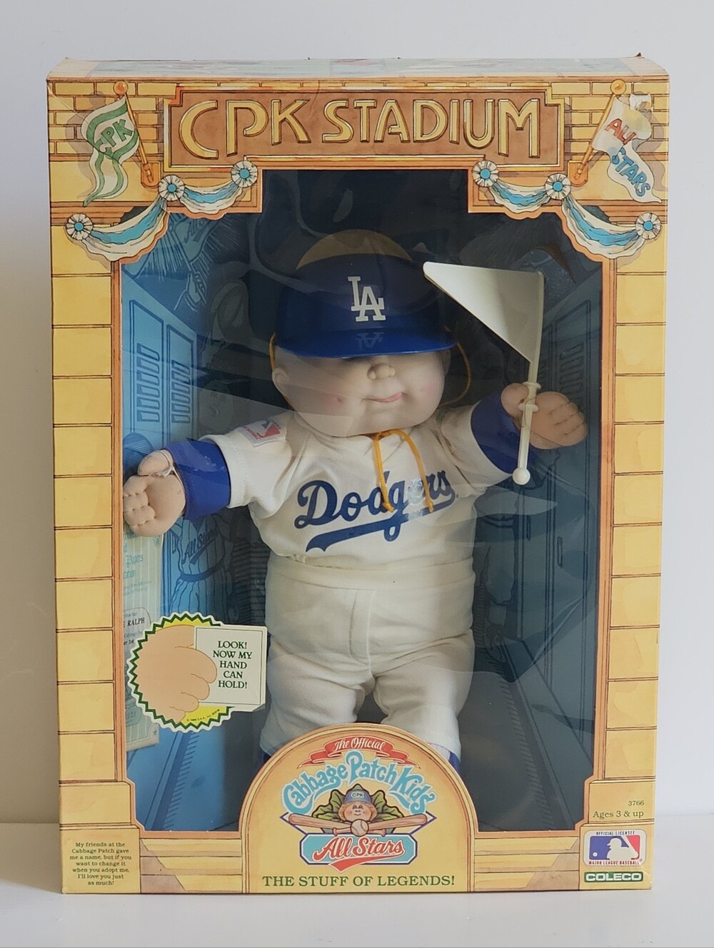 Vintage 1986 Cabbage Patch Kids All-Stars Doll LA Dodgers MLB Baseball In Box
